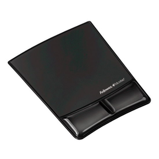Picture of Fellowes Gel Crystals Mouse Pad And Wrist Rest Black 9182301